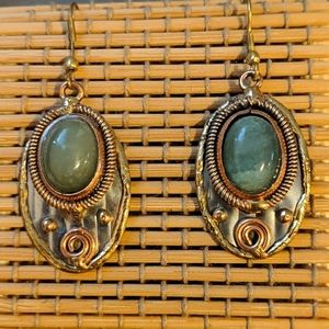 Beautiful Anju Jade and mixed metal earrings